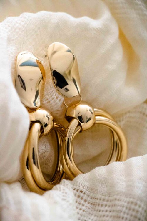 עגילי טבעת אוחזת חישוקים | זהב